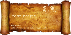 Raisz Margit névjegykártya